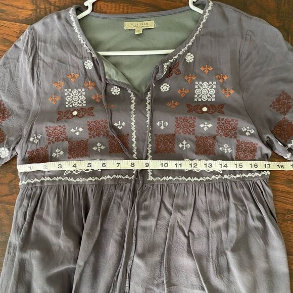 Anthropologie Polagram Woman’s Embroidered Peasant Dress size M - Picture 6 of 6